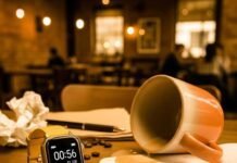 Best Budget Smartwatches That Do More Than Just Tell Time A vintage-style photo of a smartwatch, spilled latte, and a notebook.