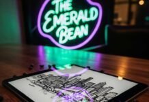 The Most Useful iPad Accessories for Artists & Creators An iPad with a screen protector and a sketch of Seattle's skyline.