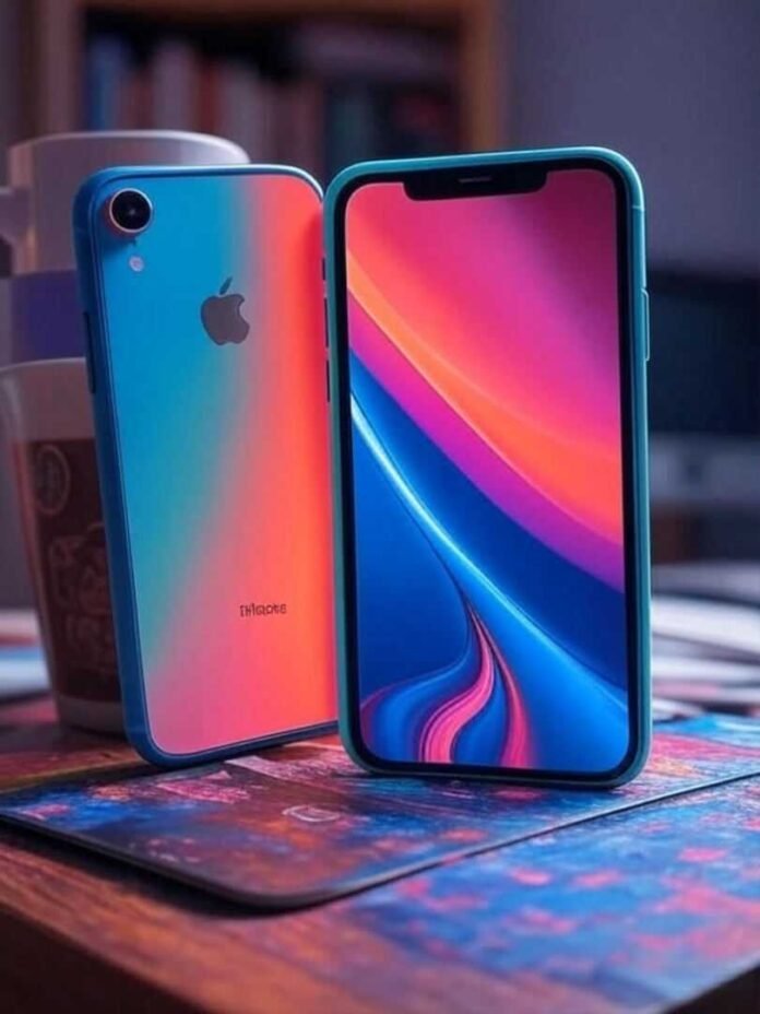 iPhone 11 races ahead of XR, stunning view from below in electric blues.