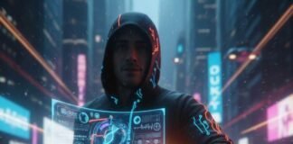 The Smartest Smartwatches in 2025 – Apple, Fitbit & More A man jogging at night with a futuristic smartwatch and glowing health data.