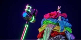 Top Cleaning Gadgets That TikTok Can’t Get Enough Of Neon vacuum, sparkly laundry, goofy mop, and sunglass-wearing dust bunnies.