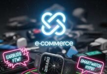 Why These Tech Products Are Always in Amazon’s Top 10 A cluttered desk with gadgets, neon lights, and a smartwatch.